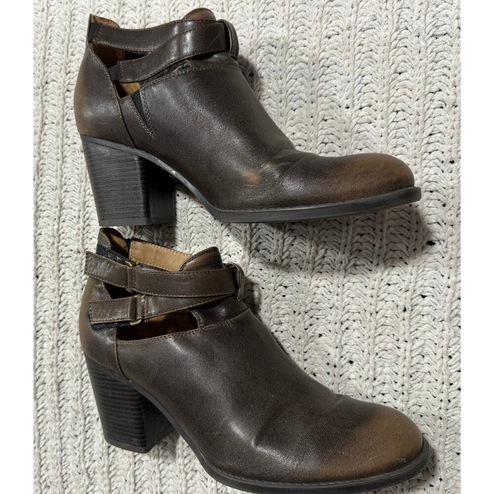 Naturalizer Natural Soul Chaylee Ankle Boots Heeled Women's Size 10M EU 40 Brown